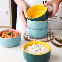 Rice bowl home ceramic rice bowl creative personality soup bowl noodle bowl net red salad bowl small bowl dormitory students