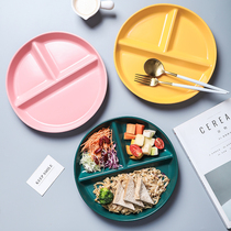Meal plate divided ceramic children's breakfast plate plate dish home creative three-compartment divided meal reduced fat plate