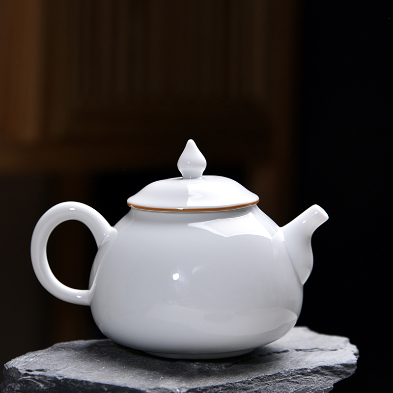 Into this monkey ceramic kung fu tea kettle household manual suet jade teapot dehua white porcelain ceramic teapot single pot
