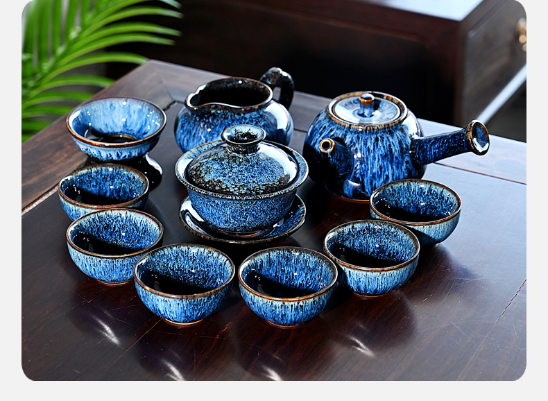 Ceramic up built light tea set home stone mill masterpieces teapot kung fu tea tea red glaze, making tea