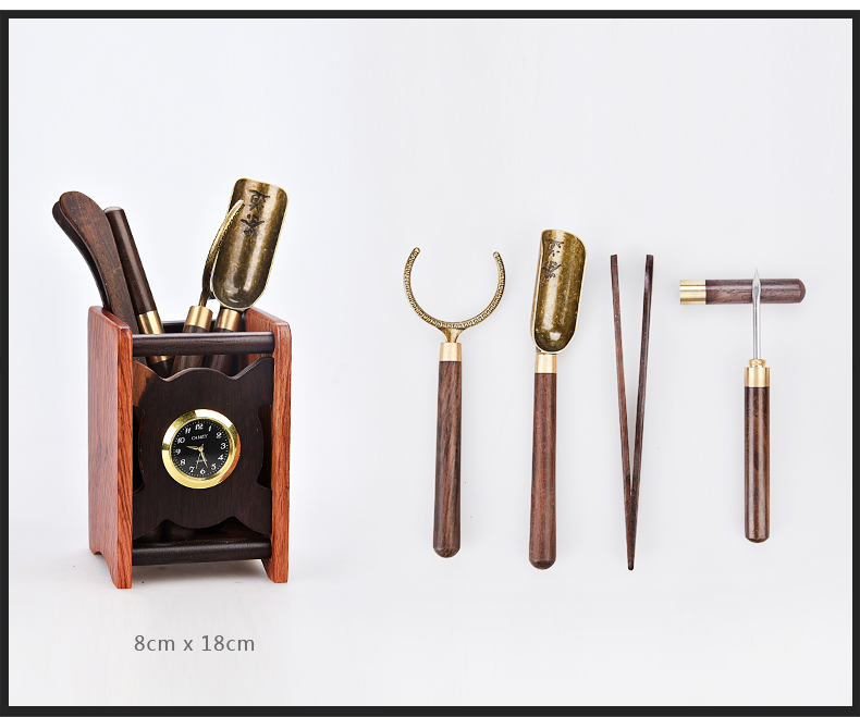 Gorgeous young creative kung fu tea accessories kung fu tea six tea six gentleman 's gentleman' s suit real wood ebony clock