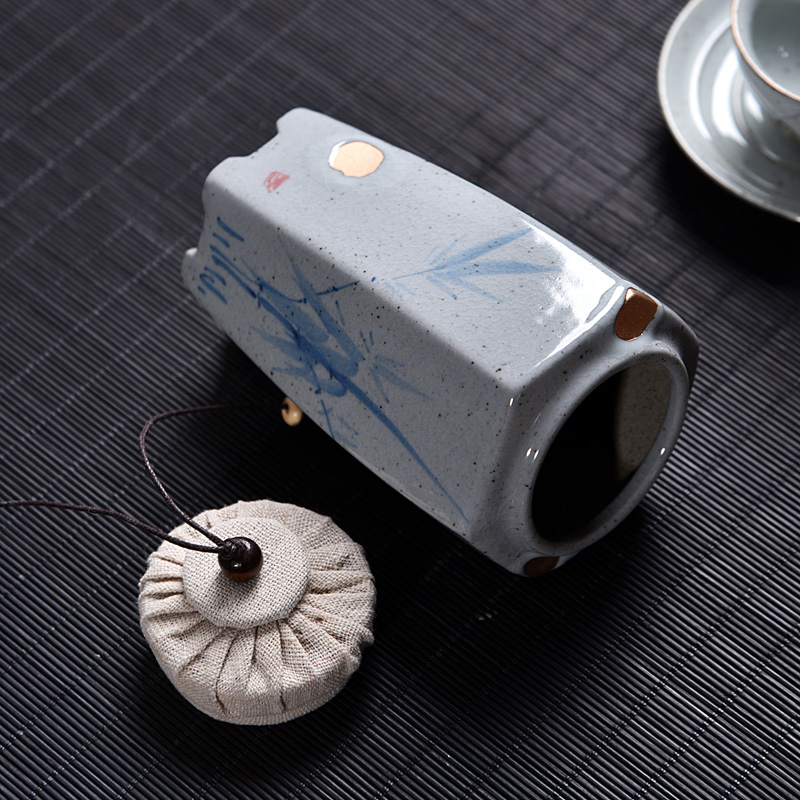 Into this monkey size seal black pottery store canned pu 'er tea box packing box ceramic tea pot