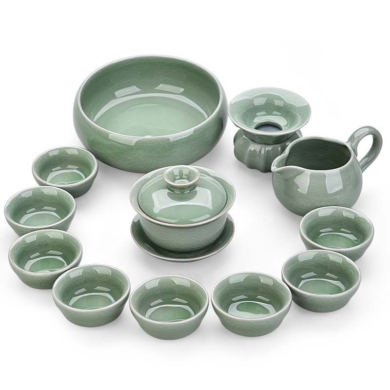 Elder brother up of a complete set of tea set ice crack household contracted restoring ancient ways your up office receive a visitor kung fu ceramic tea cup