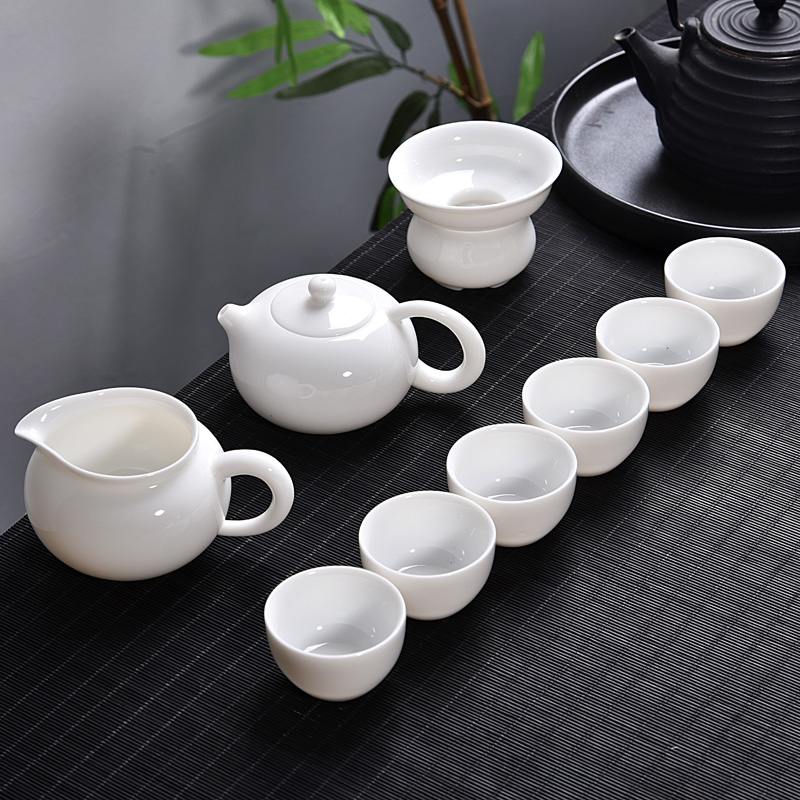 Kung fu tea tops cup cup kit set Creative tea tooling dehua white porcelain tea set set household ceramic whole set