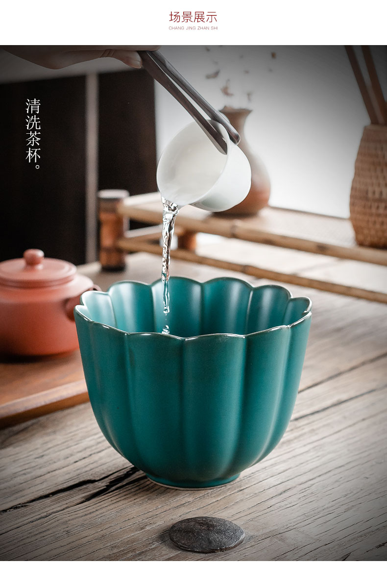 Large blue and white ceramic tea set tea wash to home writing brush washer accessories for wash cup bowl of tea six gentleman 's zero water wash dishes