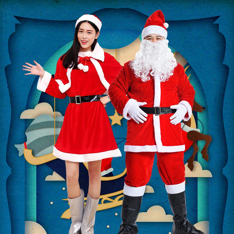 Santa Claus clothing clothes Christmas women's suit adult men's clothing children's husband cos dress up