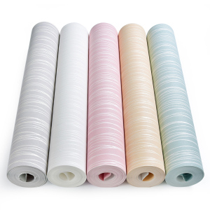 自粘墙纸素色竖条纹温馨客厅卧室