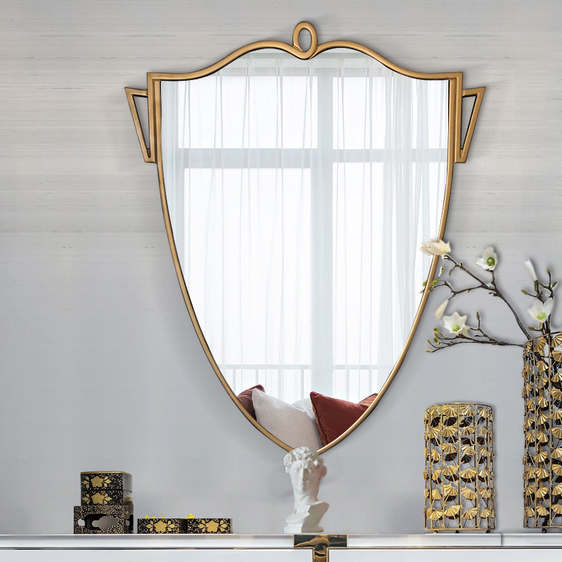 Nordic Decorative Mirror Gold Cup Wall-mounted Mirror Customize Genguan Mirror Fireplace Mirror Creative Art Mirror Hanging Mirror Hallway Mirror