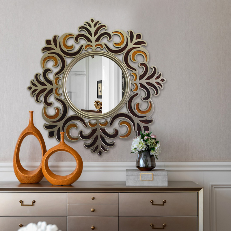 Modern European mirror wall hanging decorative mirror creative background wall porch mirror fireplace mirror custom fashion dining side hanging mirror