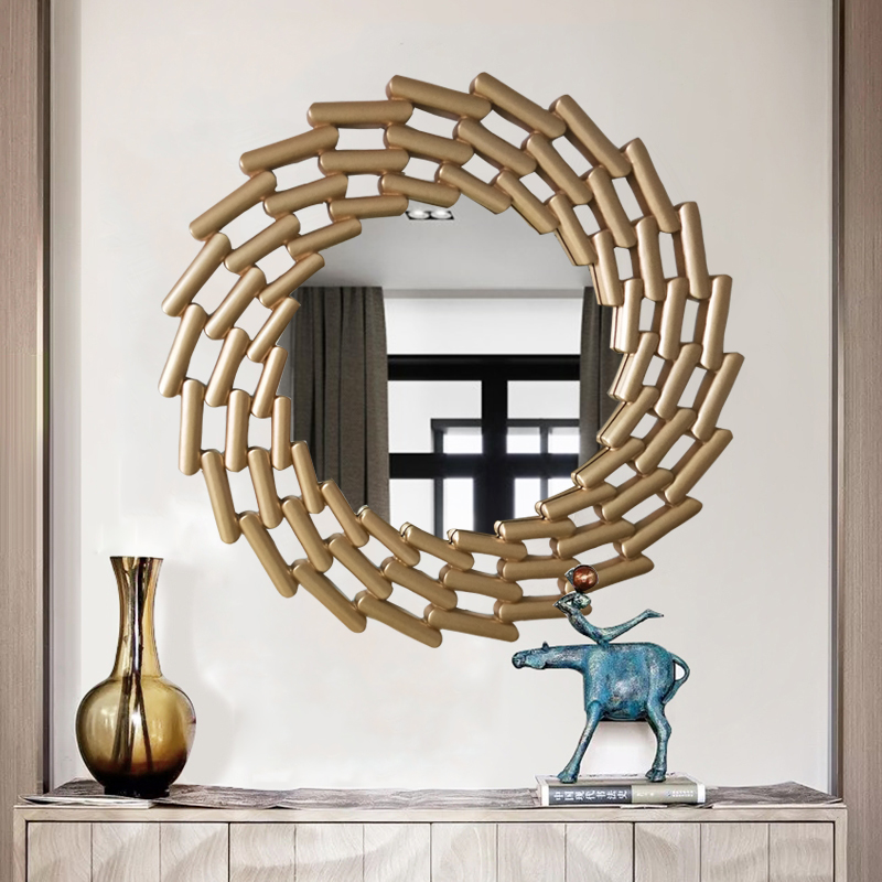 American Living Room Wall Decoration Soft Wall Wall-mounted Decoration Mirror Genguan Creative Mirror Dining Side Mirror Light Extravagant Custom Art Mirror