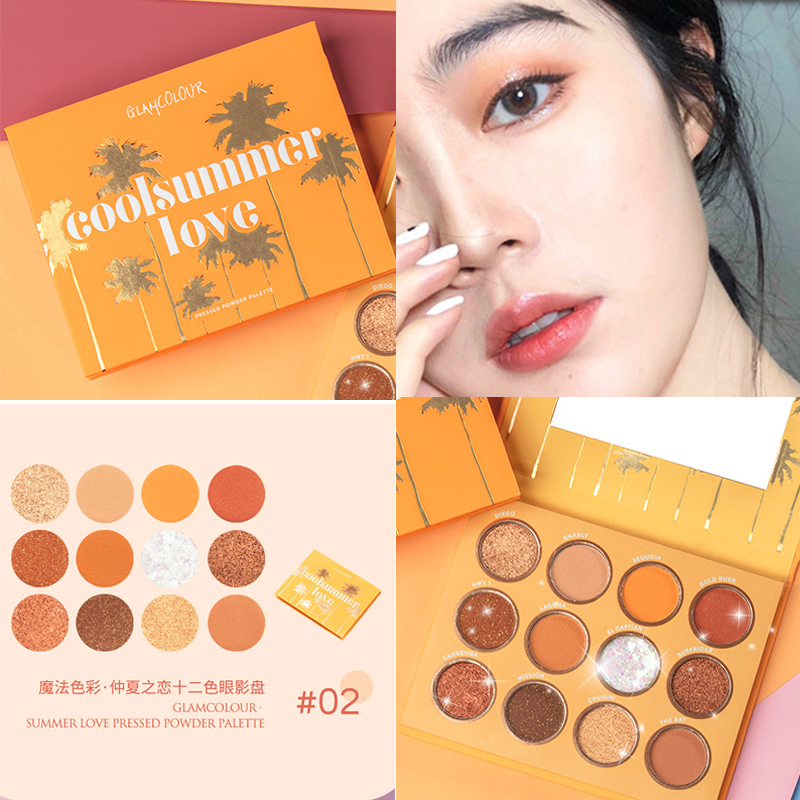 Twelve-color eyeshadow palette summer niche brand high-value eyeshadow palette ins parity student style super hot earth color