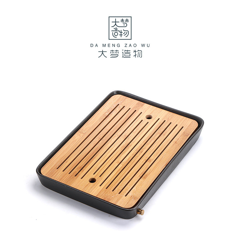 Great Dream Things Now Chinese Ceramic Tea Tray Home Storage Drainage Double Use Office Brief Large Dry Tea Table