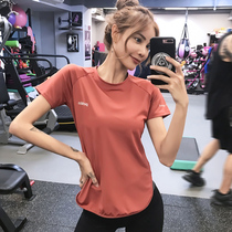 Song Station Loose Yoga Top Womens Fitness Quick Dry Short Sleeve T-shirt Summer Thin Net Red Running Clothes Sports Blouse