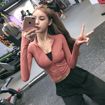 Song station fitness jacket running sports quick-drying clothes short sexy tights yoga clothing women long sleeves spring and summer
