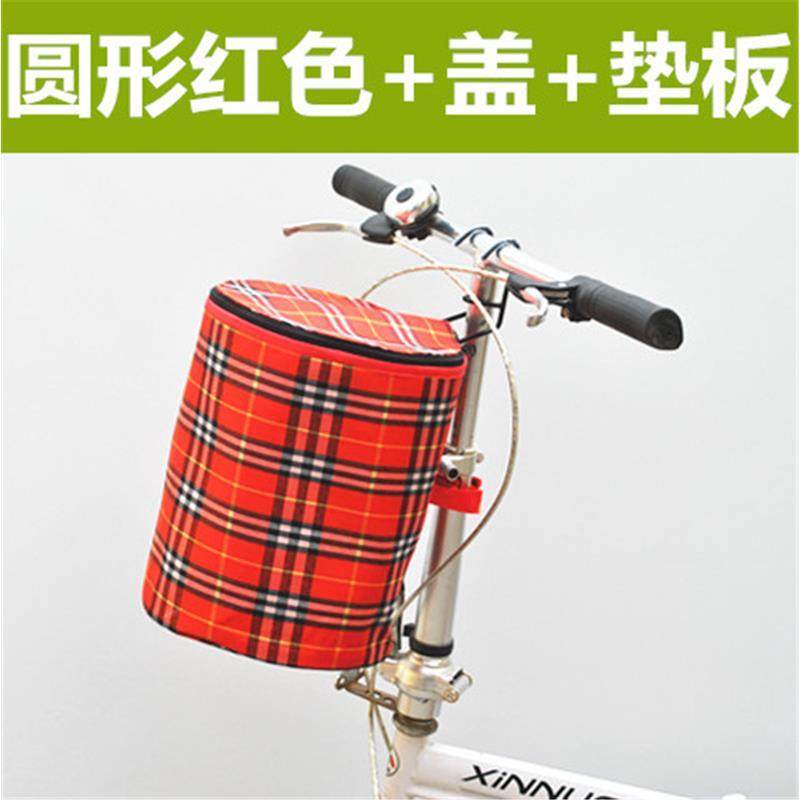 Thickened canvas basket Waterproof folding basket with lid Bicycle basket Cloth basket basket hanging basket Send pad