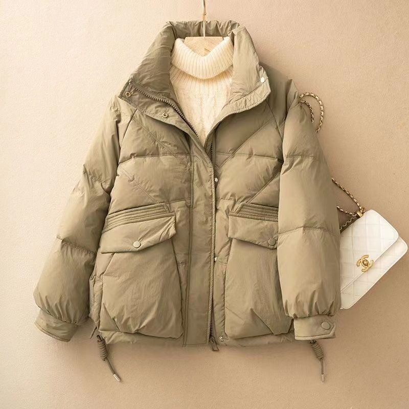 Short down duvet cotton clothes woman 2023 new stylish standout cotton clot 100 hitch warm winter dress with slim coat cotton padded jacket-Taobao