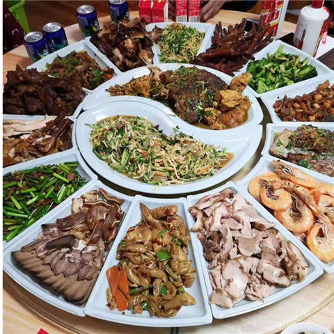 Set plate platter household combination New Year tableware set family creative net red dishes and plates restaurant special dining room