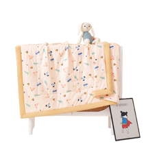 2024 New Childrens Double-layer Gauze Summer Cooling Quilt Pure Cotton Machine Washable Kindergarten Baby Cotton Air-Conditioning Quilt Summer