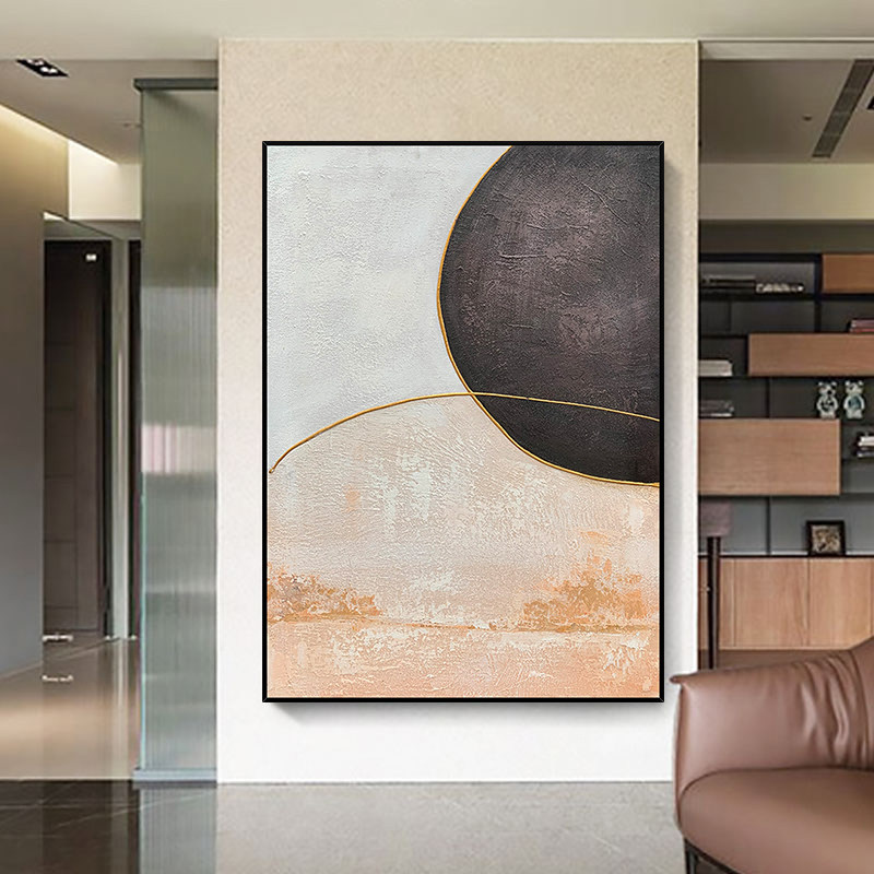 Hand-painted oil painting hanging painting American-style modern minimalist study decorative painting Stone to run Entrance corridor hanging painting mural