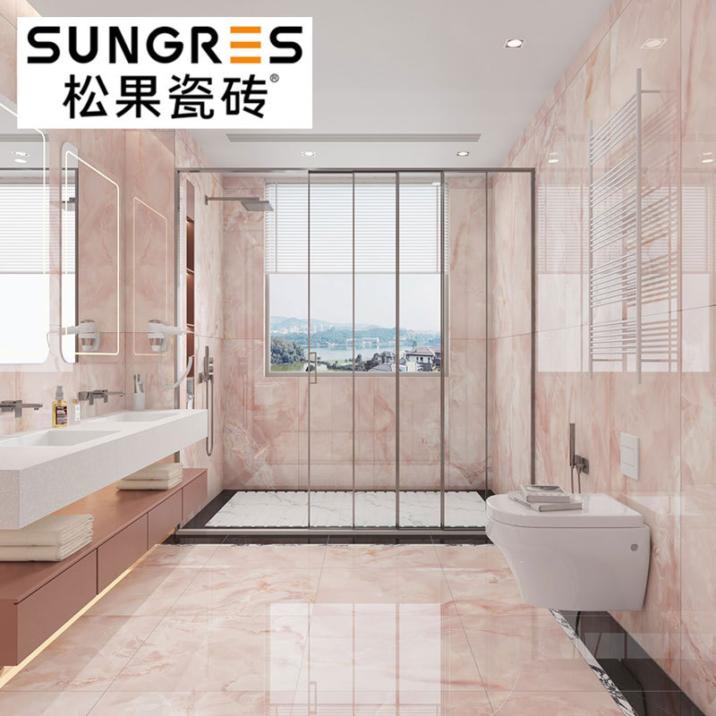 Pine Cone Tiles Pink Jade Living Room All-Over Marble Tiles Bathroom Kitchen Wall Tiles Floor Tiles 400 800