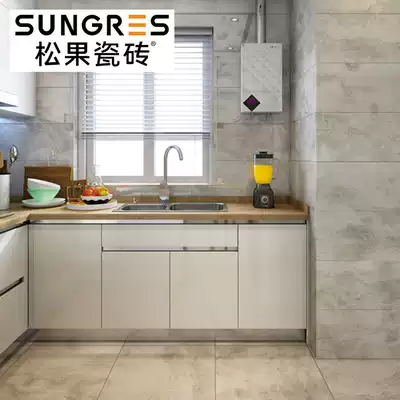 Pine cones industrial wind gray tile marble tile powder room kitchen wall tile floor tile living room tile 300600