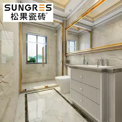 Pinecone tile marble wall tiles Sofitel gold pattern dressing room kitchen balcony floor tiles 400 800