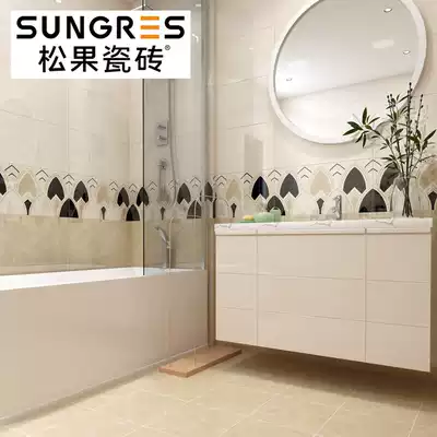 Pinecone simple modern beige marble tile kitchen glazed tile cosmetic room non-slip floor tile balcony wall tile