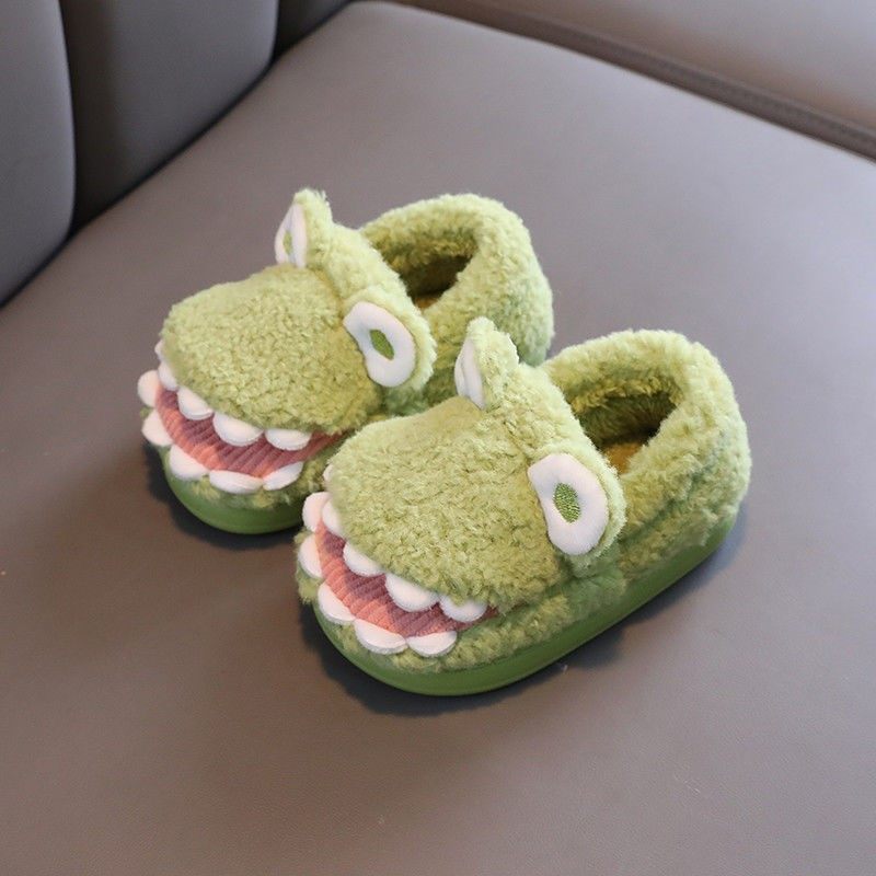 Children's cotton slippers boys and girls indoor non-slip fur plush warm cartoon cute baby bag with cotton shoes