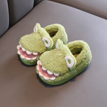 Child Cotton Slippers Boys Girl Children Indoor Non-slip Fur Plush Warm Cartoon Cute Baby Bag Heel Cotton Shoes