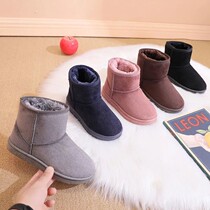 Children Snowy Boots Boy Garnter Thickened Girl Warm Cotton Shoes High Bunch 2021 Autumn Winter New Baby Cotton Boots