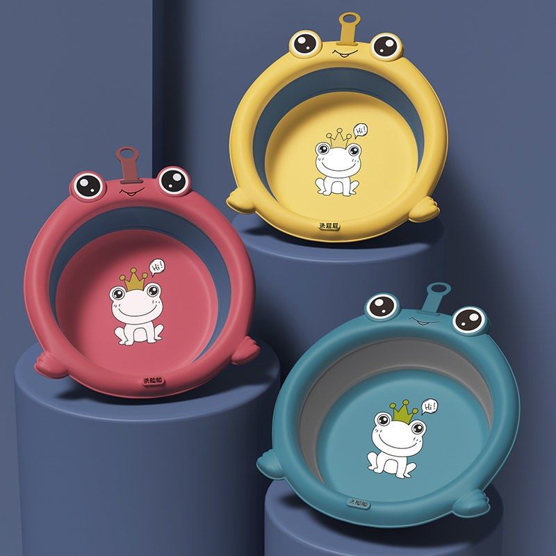Child Cartoon Newborn Baby Folding Washbasin Wash Newborn PP Basin can hang portable basin 1 2 fit 3