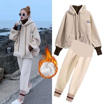 Pregnancy Woman Dress Autumn Winter Clothing Suit Han Version Loose Wool Pregnant pregnant woman Pregnant Pregnant pregnant woman Toabdominal pants Single Piece Suit