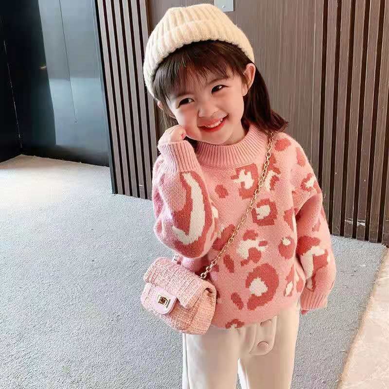 Girl Sweater 2021 new children wear sweater sweater sweater sweater and winter children knit winter children with a tops