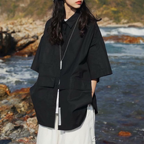 Summer day Faculty Short sleeves Lining Clothing for men and women Hong Kong Tide Cards Easy 100 lapped bf Lazy Wind Couples Shirt Jacket