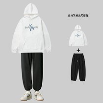 Hip-hop suit Lianhood Mens Loose Ins-in-Port Wind Fall Lovers Clothing Hood set of clothes Chains