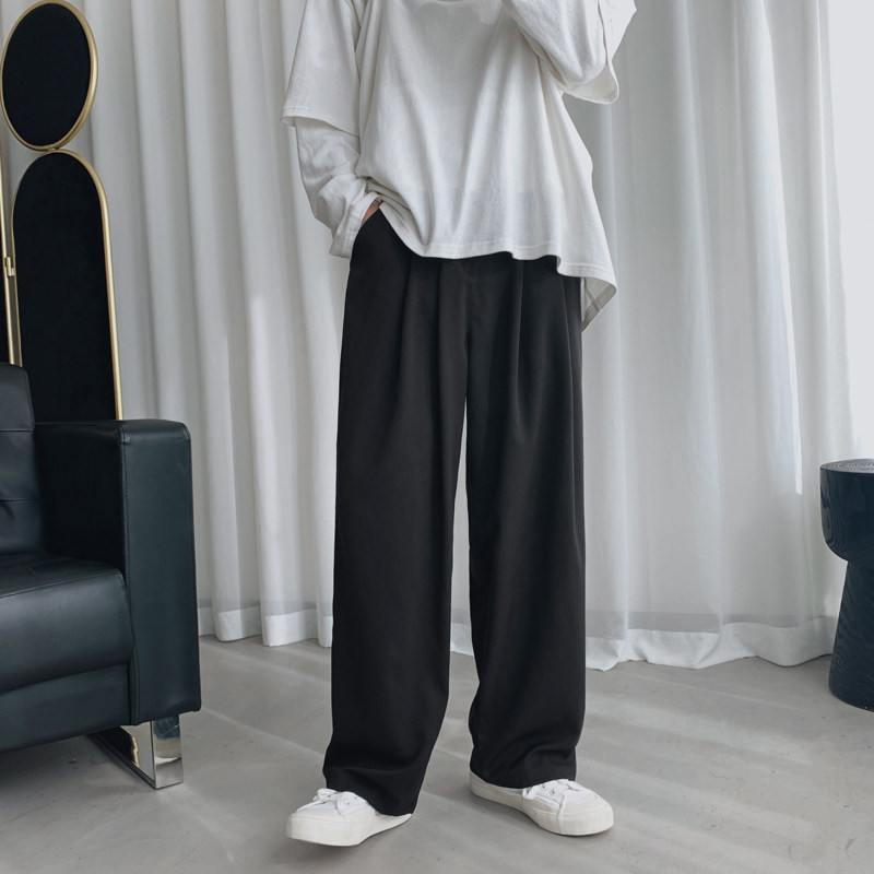 Spring Western pants Ins straight cylinder Loose Tide Ins Sissy Pants 100 Hitch Long Pants Men Wide Leggings Casual Pants