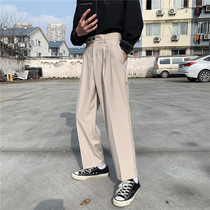 Casual Pendant Feel Small Western Pants Mens Fall Ins Pants Harbor Wind Bf Straight Barrel Loose 90% Pants Korean Version Trend Students