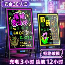 Led fluorescent plate luminous small blackboard billboard flashing charging advertising board Night Market Stall Light shop with commercial doorway electronic screen writing version Ying handwriting note plate price display card