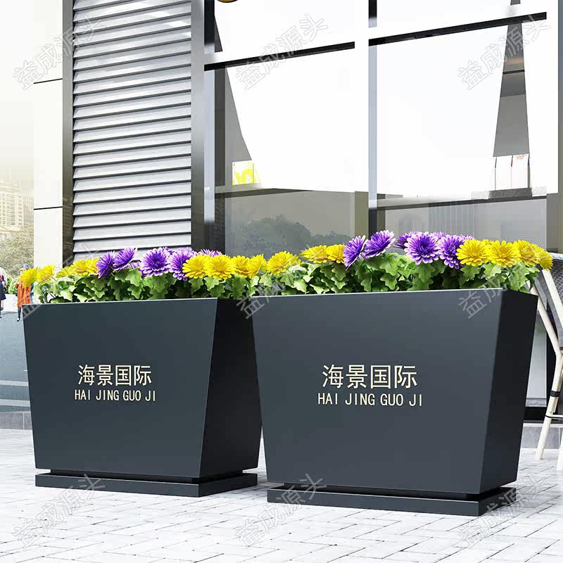 Outdoor Wrought iron flower box Commercial street flower trough Municipal combination fence Sample house Display center square Flower pot Outdoor flower bed partition