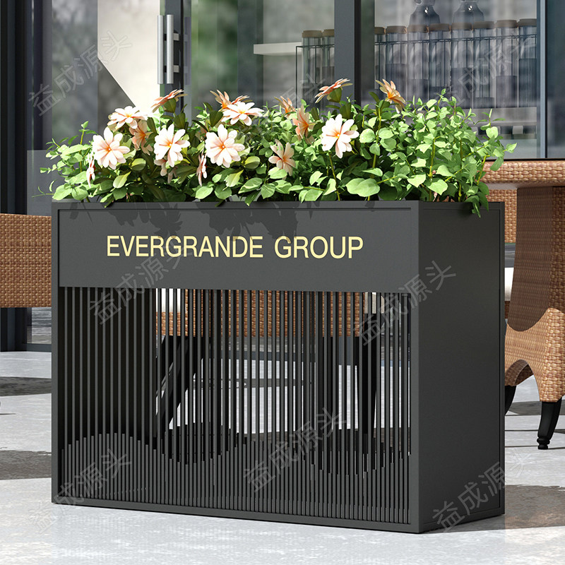 Wrought iron outdoor flower box Villa flower bed Sample house Display center square fence courtyard outdoor swing fence partition flower trough landscape
