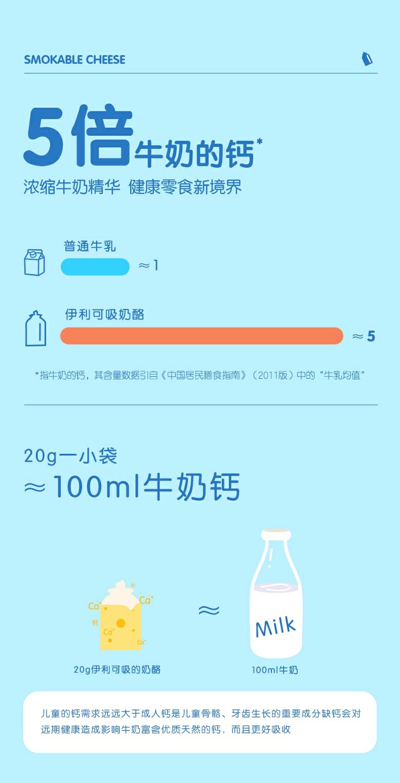 伊利儿童营养吸吸奶酪160g*6袋