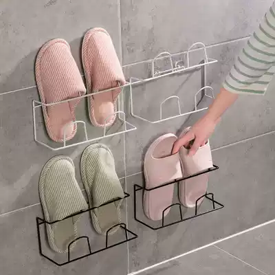 Shower room slippers drain non-slip bath bathroom slippers leak quick-drying household indoor dressing room drain shoe rack