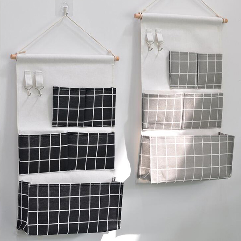 Wall hanging bag hanging bag wall hanging door rear wall rack artifact wall storage bag small cloth bag fabric