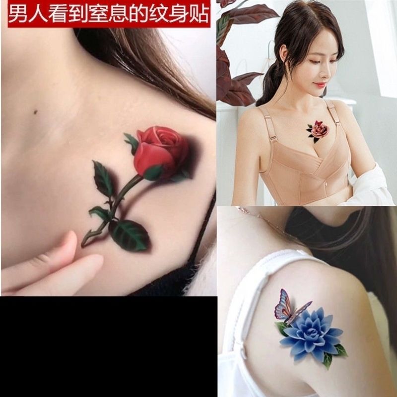 Waterproof advanced tattoo stickers 3d three-dimensional 2021 new tattoo pattern belly cesarean section to cover scars and stretch marks - Taobao