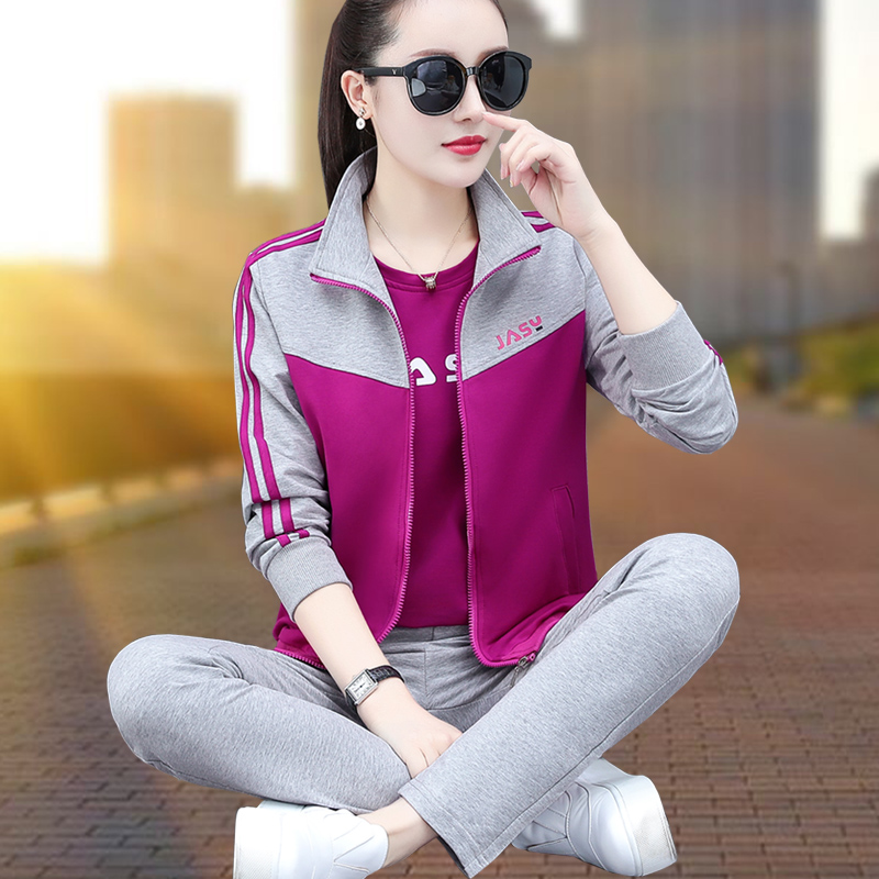 Designer Sport Suit Women Spring Autumn 2022 New Fashion Lady Casual Wear loose Long sleeves thick cotton T Three sets