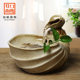 Desktop Ceramic Flowing Water Ornaments for Home Living Room to Attract Wealth, Small Fountain, Office Water Landscape, Chinese Creative Water Circulation