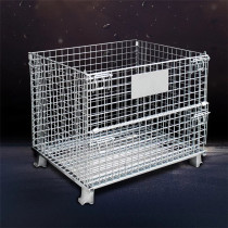 Manufacturer produces folding storage cages warehouse turnover same-day delivery metal galvanized turnover baskets shelf storage cages