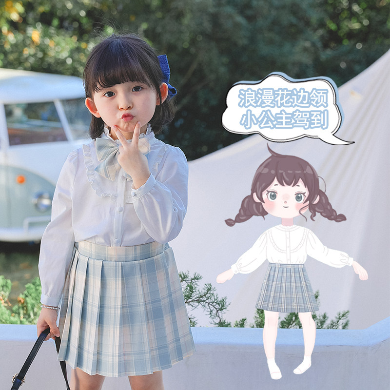 minisnbi original fairytale girl cute agaric lace collar shirt 100 lap princess beat the undershirt sweet spring autumn