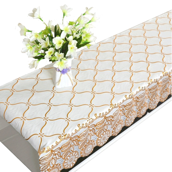 European style gold stamping pvc coffee table lace dustproof cover tablecloth European style gold stamping pvc coffee table lace dustproof cover tablecloth