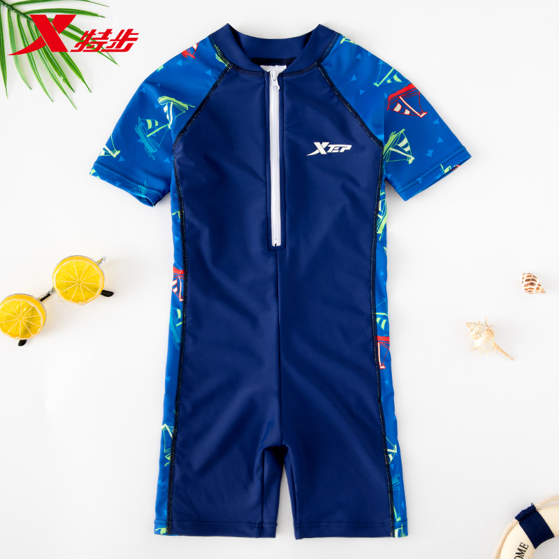 XTEP children's swimsuit Male baby small, medium and large children's one-piece hot spring swimming pants 2020 new swimsuit